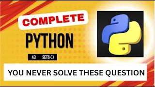 Sets in Python Complete tutorial Dsa Interview question don t miss