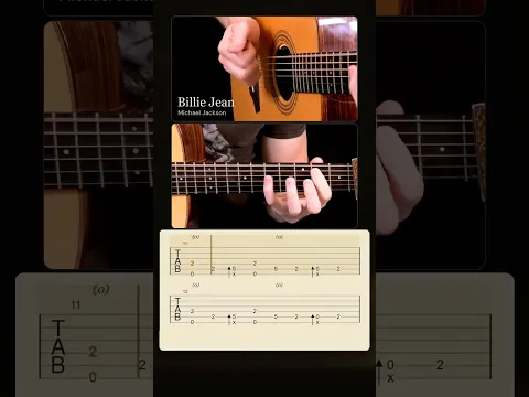 Learn Billie Jean | fingerstyle guitar #shorts