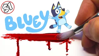 HORROR Artist Vs $1 BLUEY Colouring Book  ✍️