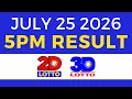 5PM Lotto Result Today July 25 2026 Swertres EZ2 PCSO