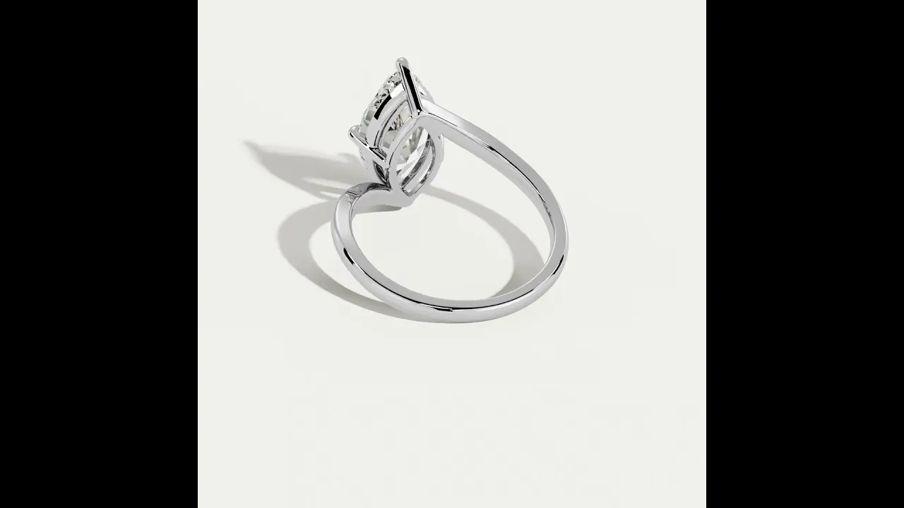 Élodie丨Marquise Solitaire Lab Diamond Twisted Band Engagement Ring