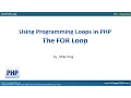31020 - The FOR Loop in PHP