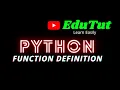 Function Definition Python Programming Language EduTut Learn Easily in Tamil