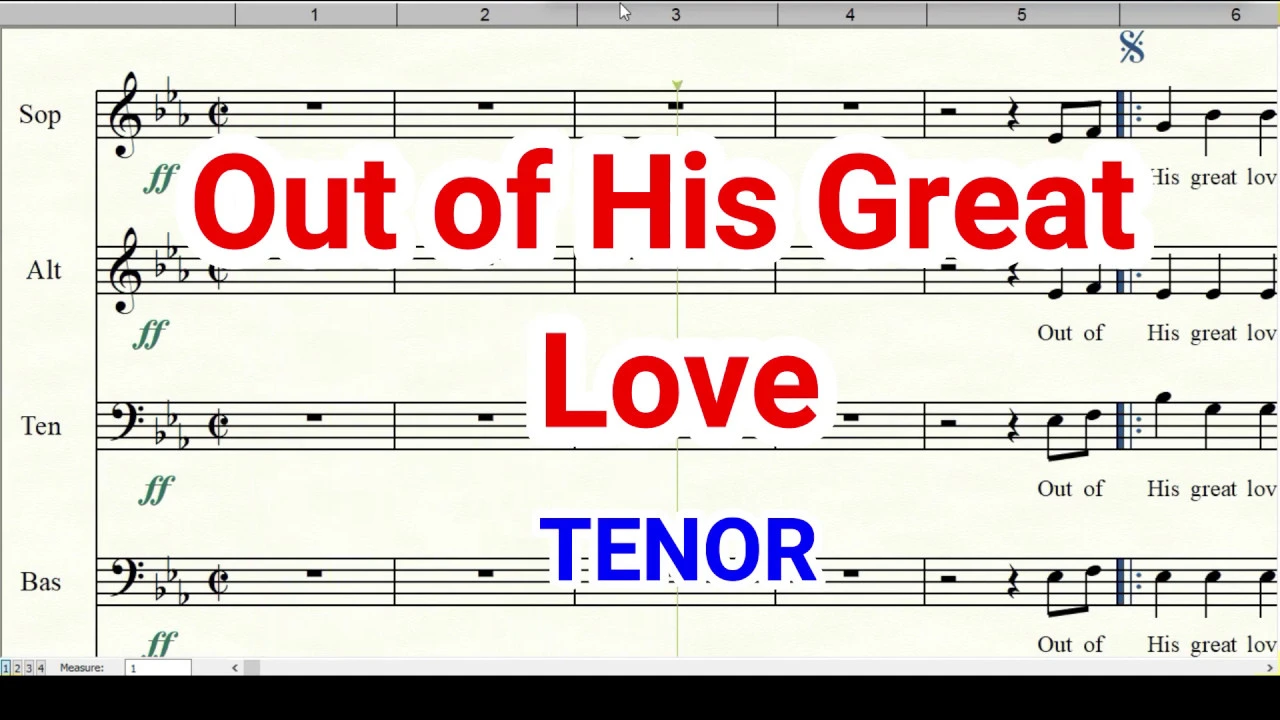 Out of His Great Love | Tenor