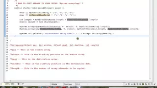 HOW TO COPY ARRAYS IN JAVA USING SYSTEM ARRAYCOPY