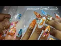 Summer Beach Nails press-on process intricate nail art