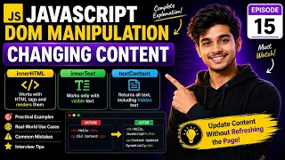 JavaScript DOM Manipulation Changing Content Explained Episode 15