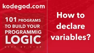 Module 1 - Lesson 7 Variable declaration initialisation and address of a variable LEARN TO CODE