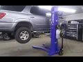Ideal single post car lift in action