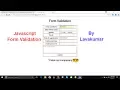 Html Form Validation by javascript using RegExp part 4