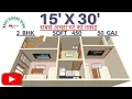 15x30 15by30 15 X 30 3D INTERIOR Dimension 15 30 house plan 15 30 house plan