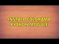 Ubuntu Install colorama python module