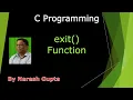 exit Function in C MCQ s on exit Function C Tutorial