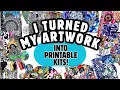 I Turned My Original Artwork into Printable Kits