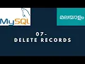 DELETE Records Learn MySQL Malayalam
