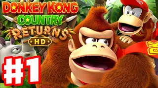 Donkey Kong Country Returns HD Full Game Walkthrough Part 1 Jungle 