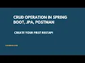 CRUD operation using Spring Boot JPA RestAPI Postman and MYSQL