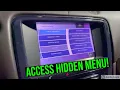 How to access the hidden menu on a Jaguar to find navigation version and screen calibration