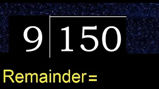 Divide 150 By 9 Remainder Division With 1 Digit Divisors How To Do 