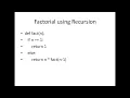Recursive function and factorial in python