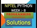 NPTEL python programming assignment solution week 8 NPTEL python assignment week 8