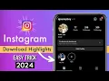 How to download story Highlights in Instagram