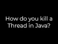 Java How do you kill a Thread in Java 5solution
