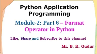 Format Operator in Python - Module 2 Part 6