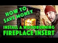 DIY How To Install a Wood Burning Fireplace Insert Chimney Liner and Blockoff Plate Osburn 1800