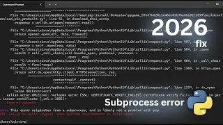 2026 FIX Build wheel subprocess error code 1 in Python cmds in description
