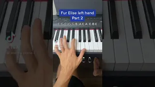 Fur Elise Left Hand easy piano tutorial Part 2