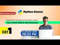 Python Tutorial for Beginners Basic to Advance Data Science Series Session With Sumit Day-1