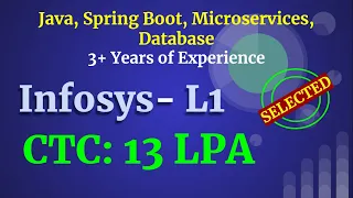 Infosys 3 Years Java Experience Java Spring Boot Microservices Selected