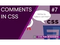 CSS Tutorial For Beginners 07 - CSS Comments and Where to Use Them