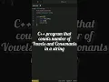 C program that counts number of vowels and Consonants in a string