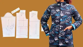 diy Jacket with Patch Pocket & Stand Collar Pattern Tutorial