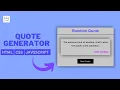 How to Make a Quotes Generator using HTML CSS and JavaScript