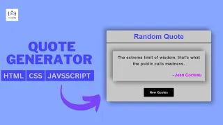 How to Make a Quotes Generator using HTML CSS and JavaScript