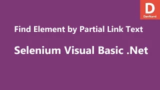 Selenium Visual Basic Net Find Element by Partial LinkText