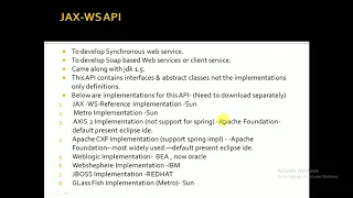 SOAP Web Services Lesson 11 JAX - WS API Various Implementations