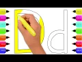 How to draw and color the Letter D Alphabets Drawing and Coloring