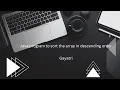 How to sort the array in descending order