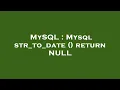 MySQL Mysql str - to
