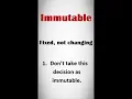 Immutable meaning - Daily vocabulary