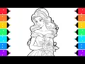 Coloring Disney Princess Belle Coloring Pages Pencils and Markers
