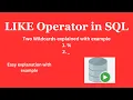LIKE operator in SQL Like Operator and two wildcards Techie Creators