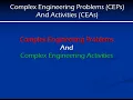 Complex Engineering Problems CEP and Open Ended Problems OEP in OBE System Part 4