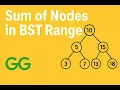 Sum of Nodes in BST Range GeeksforGeeks Solution Explained Binary Search Tree