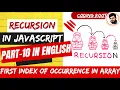 First Index of Occurrence in Array Recursion DS Algorithms in JS English