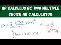 AP Calculus BC 1998 Multiple Choice 1-28 no calculator